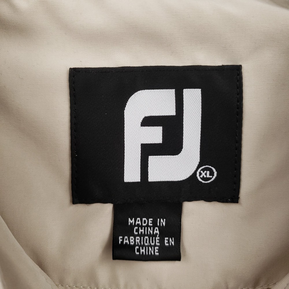 FJ FootJoy Jacket Men XL Extra Large Beige Golf Performance Windbreaker Pullover