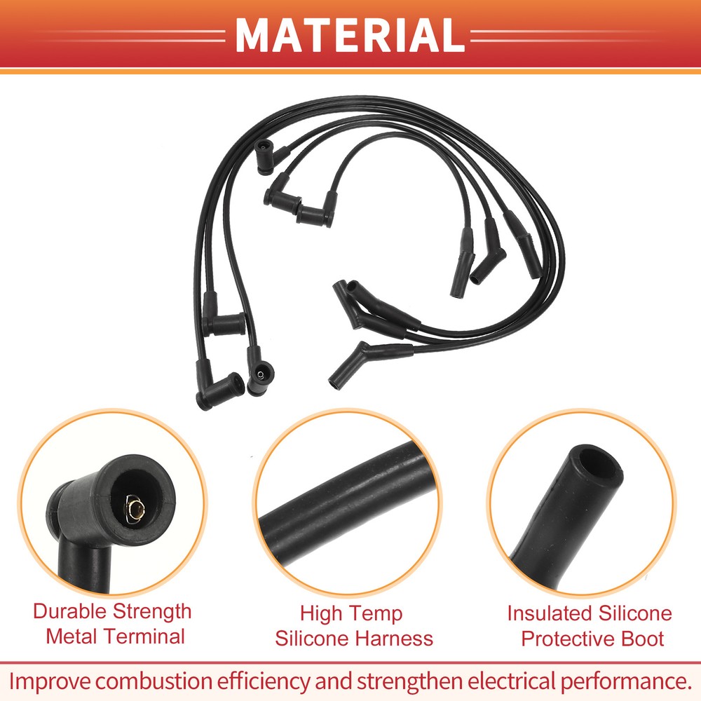 Pack (1) Spark Plug Wire Ignition Coil Cable for Ford E-150