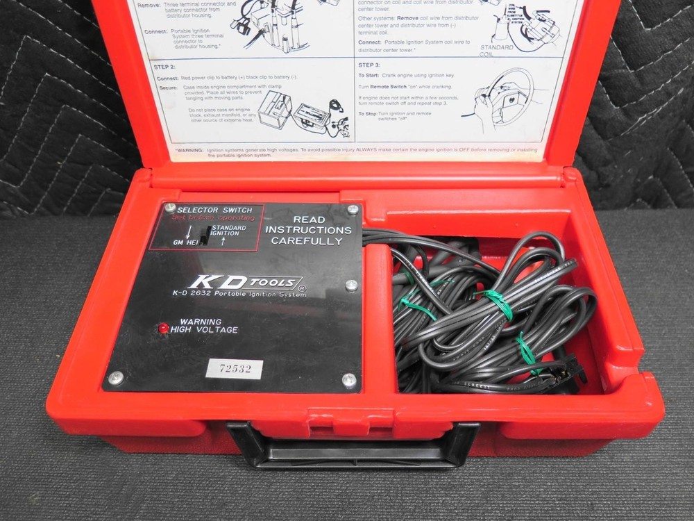 KD Tools 2632 Portable Ignition System Bypass for Breakdowns K-D Red Case NICE!