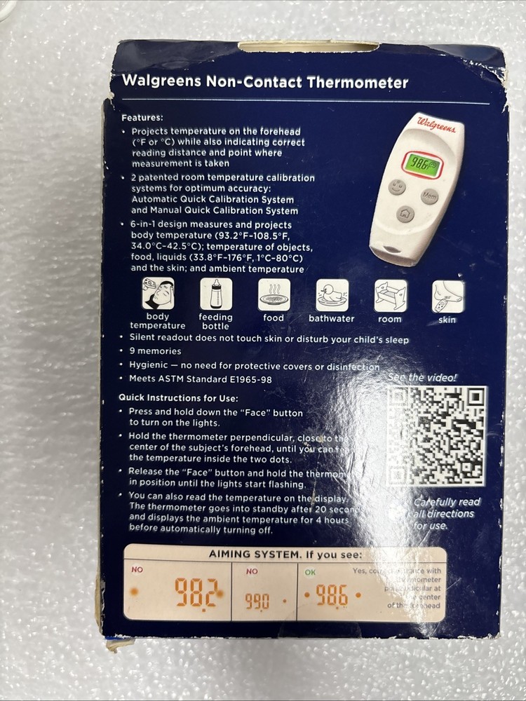 Temperature Projecting Non-Contact Thermometer Damaged Box