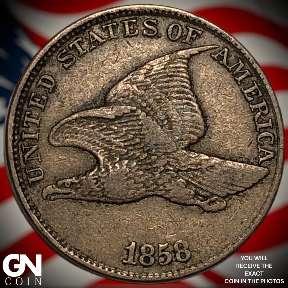 1858 Flying Eagle Cent Penny M8746