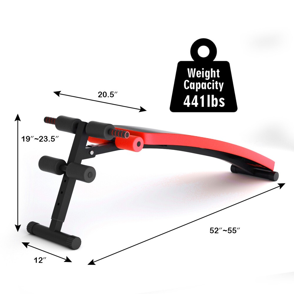 SuperFit Folding Weight Bench Adjustable Sit-up Board Workout Slant Bench Red