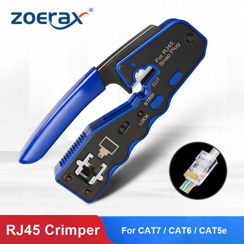 RJ45 Crimper Tool Pass Through Ethernet Crimper EZ Network Crimping Tool