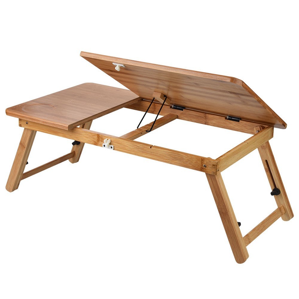Sturdy Carbonized Bamboo Notebook Desk Height Foldable Laptop Cooling