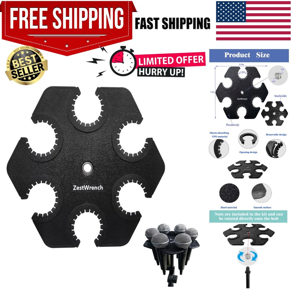 Microphone Holder Multi Mic Holder for Wired and Wireless Mics Multiple Micro...