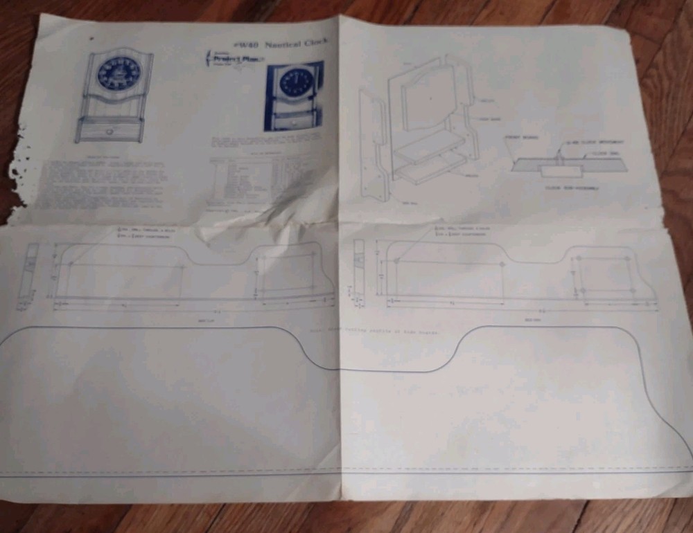 TIP wooden Project Plan NAUTICAL CLOCK 1986 #W40
