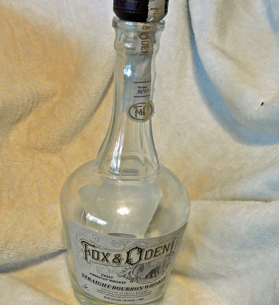 Fox & Oden Small Batch 750ml Bourbon Whiskey Bottle Batch 6 Bottle 58 Empty