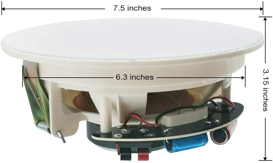 Herdio 6.5" Flush Mount Wall Ceiling Speakers 2-Way Home Speaker System White`