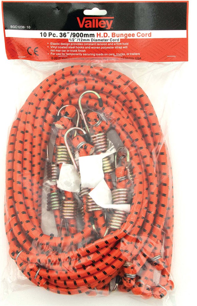 10pc 36" Heavy Duty Bungee Cord Set