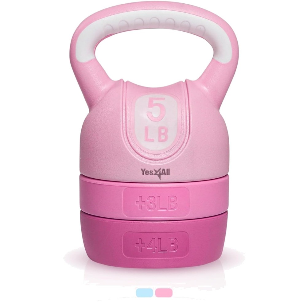 Adjustable Pink Kettlebell Set - Compact Home Gym Solution for Strength Training
