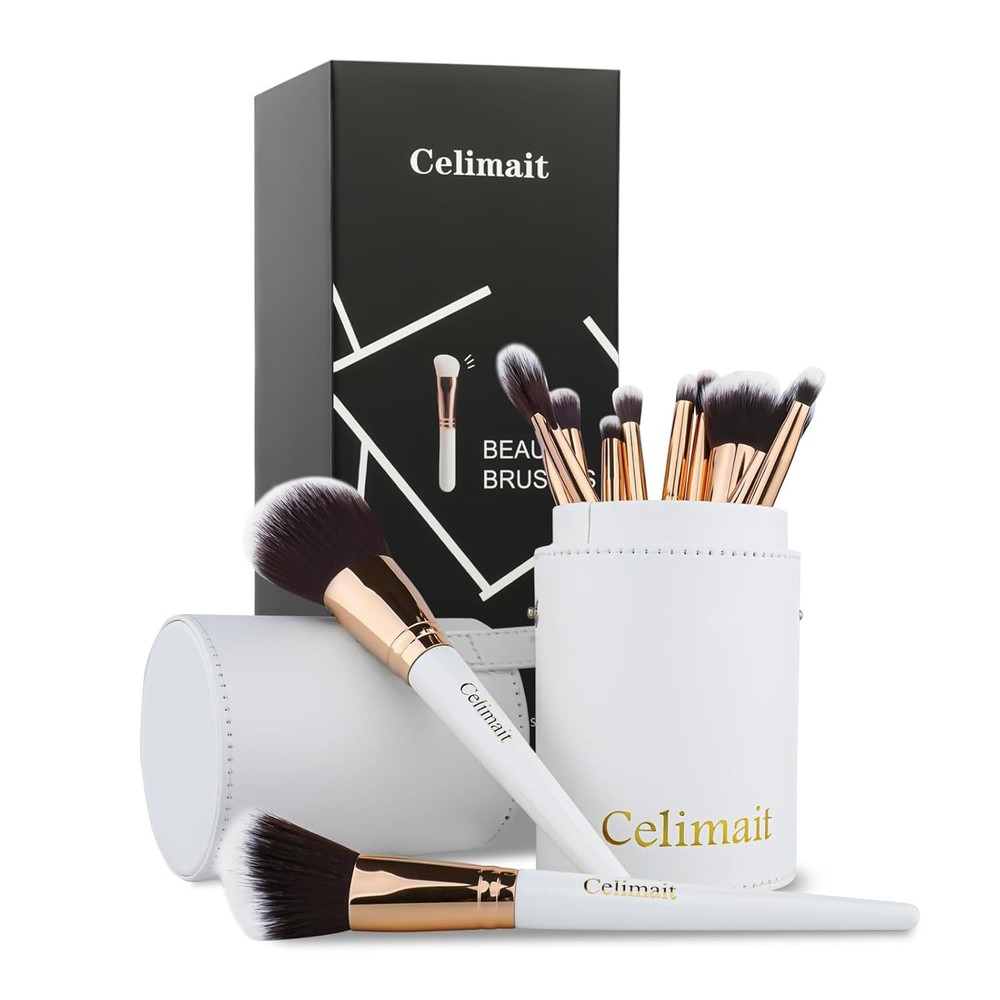 Makeup Brushes Set 12 Pcs Professional & Beginner Friendly, Soft Synthetic Make