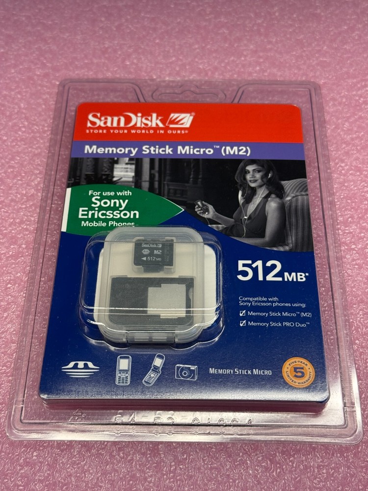 Sandisk 512MB M2 Card Memory Stick Micro Mobile Card  Sony Ericsson