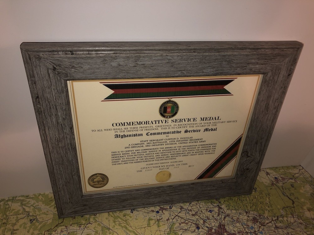 AFGHANISTAN COMMEMORATIVE SERVICE MEDAL CERTIFICATE ~ Type 1