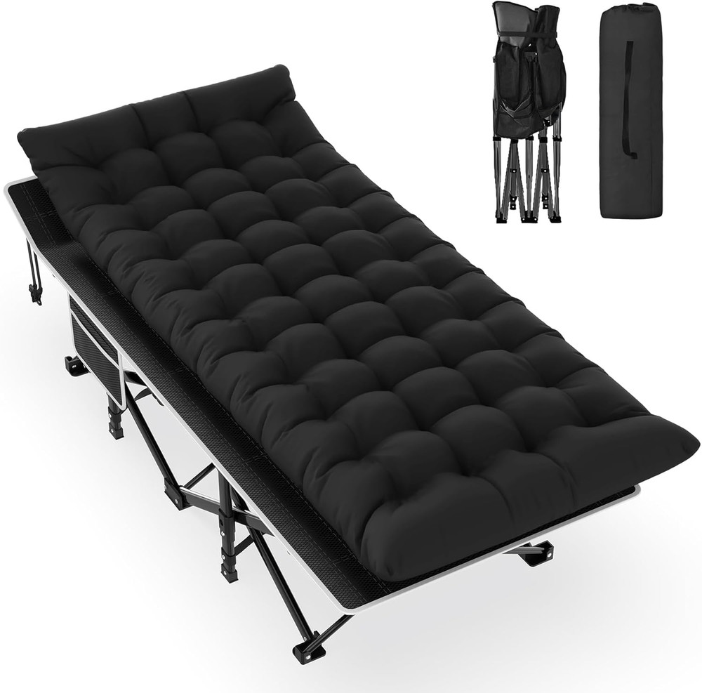 Camping Cot, Folding Camping Cots for Adults, Portable Sleeping Cot with Carry B