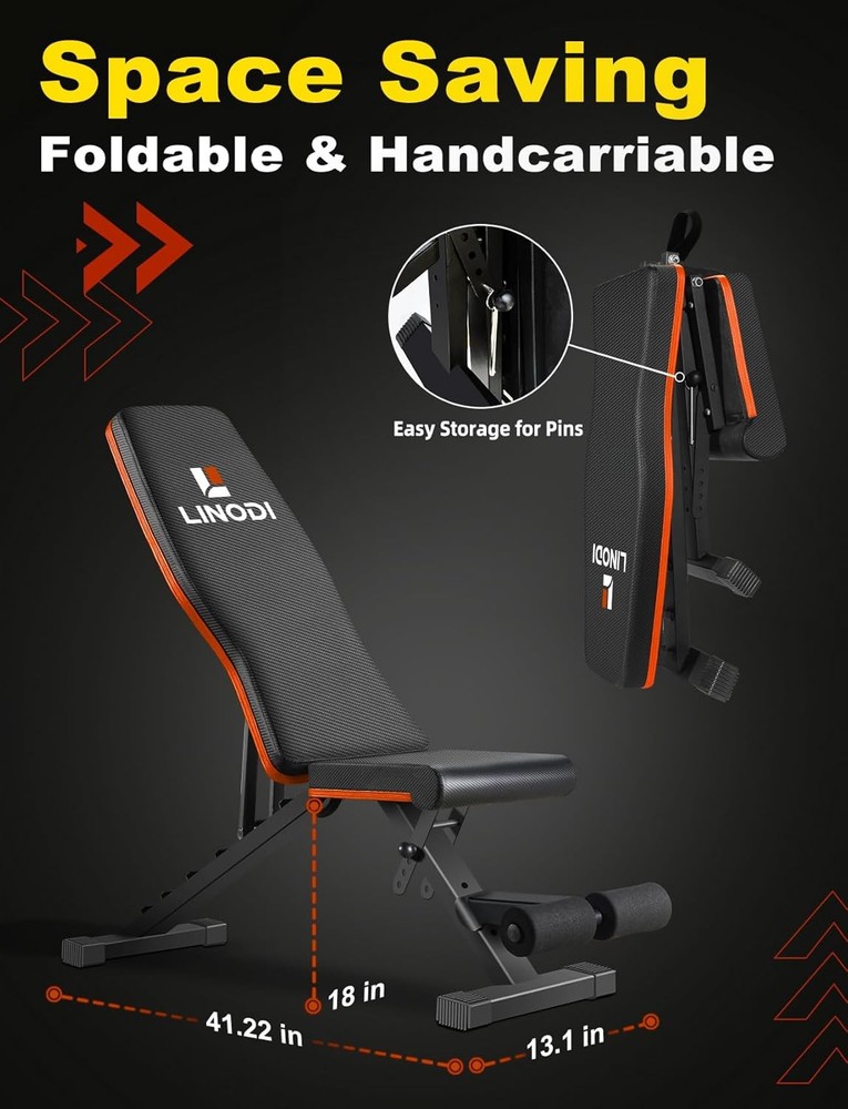 Weight Bench for Home Gym,Foldable Incline Decline Flat Workout Bench