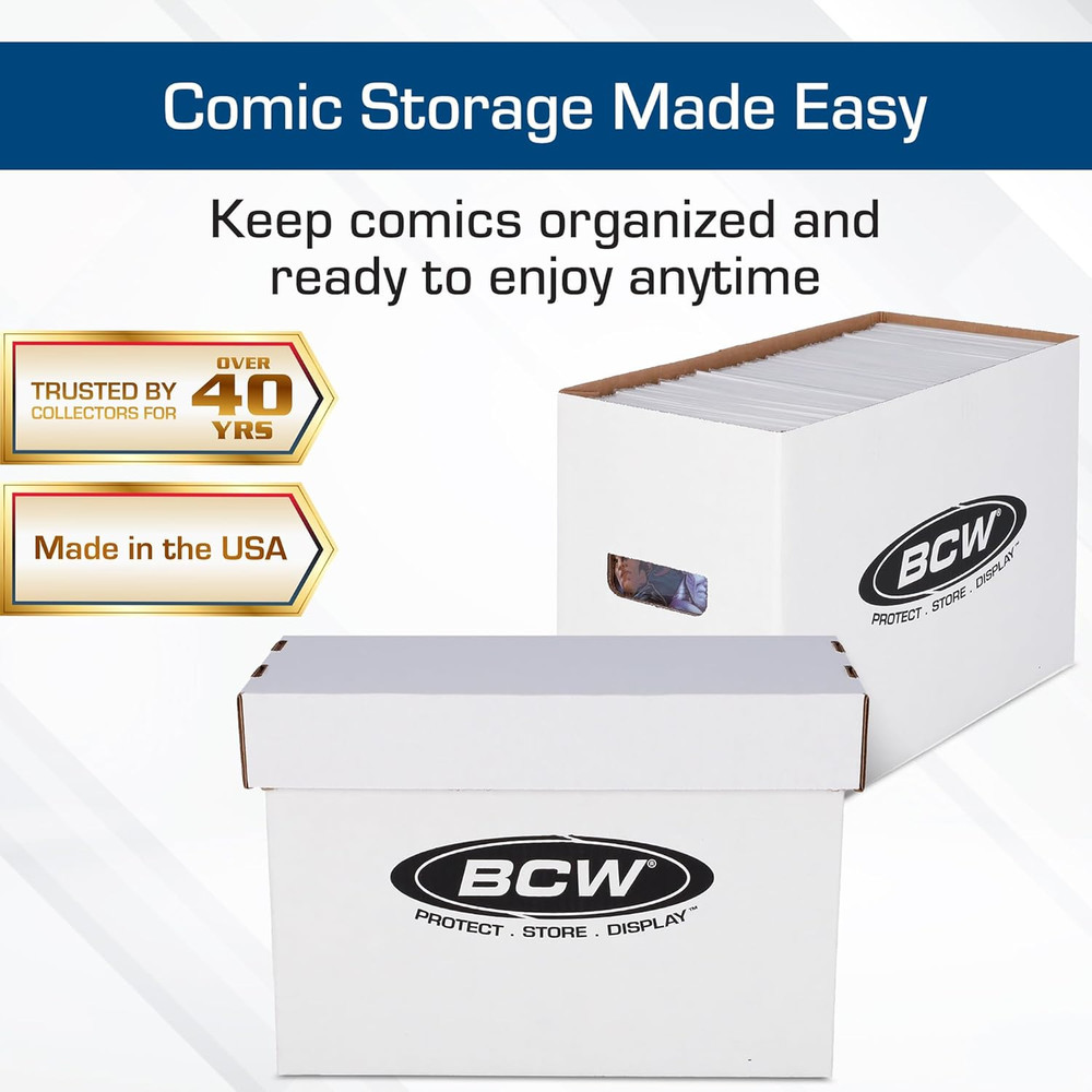 Short Comic Storage Box - 5 Pack | Holds 150-175 Current/Silver Age Comics | Sta
