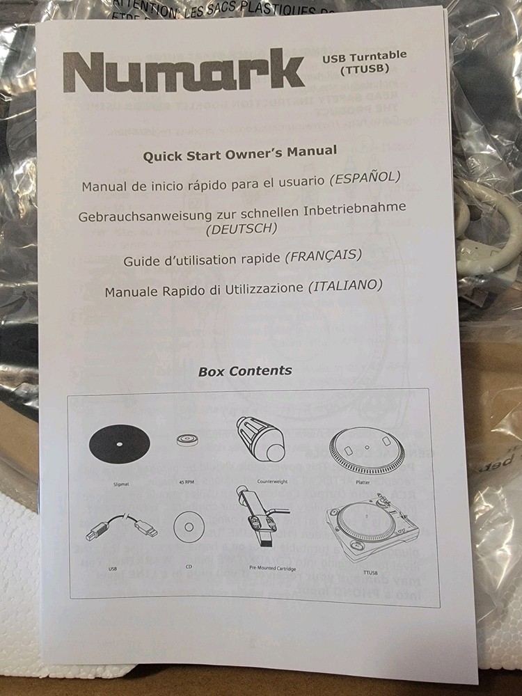 Numark TT USB Turntable Open Box TTUSB