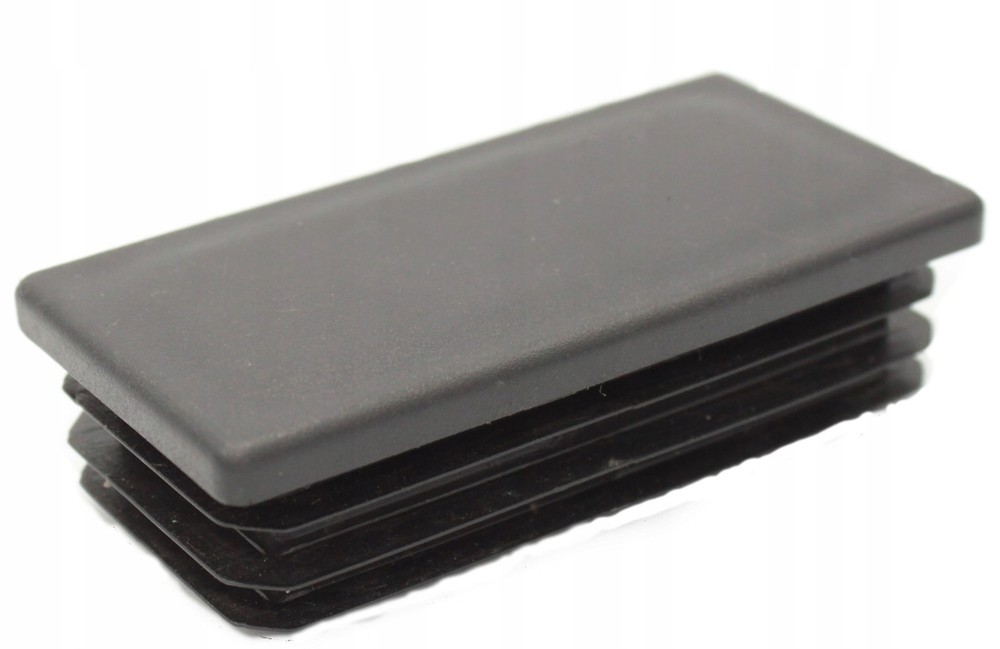 10 x fin plugs rectangular tube 20 x 100 mm rectangle black end caps plastic