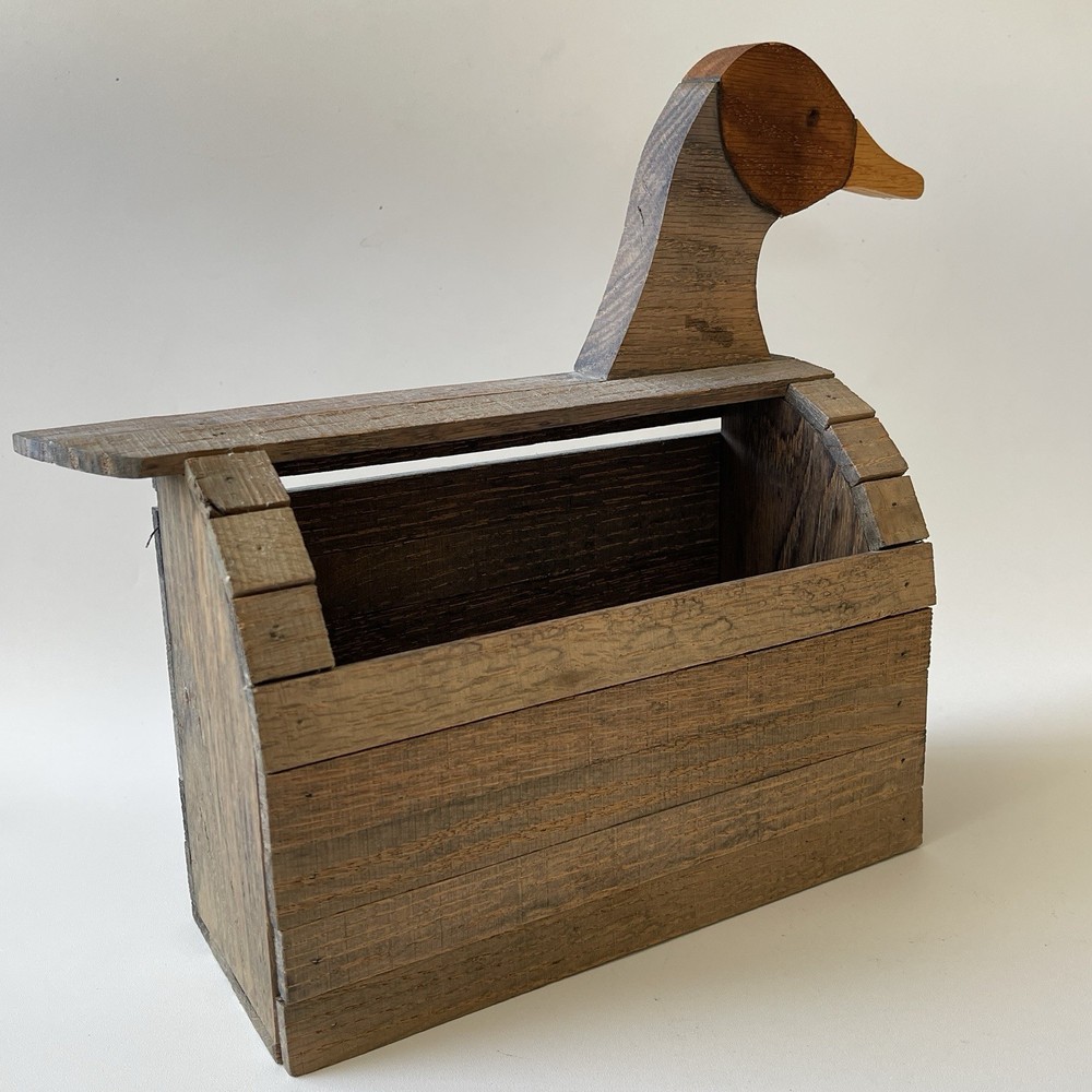 Folk Craft Style Duck Open Box - Table Sit