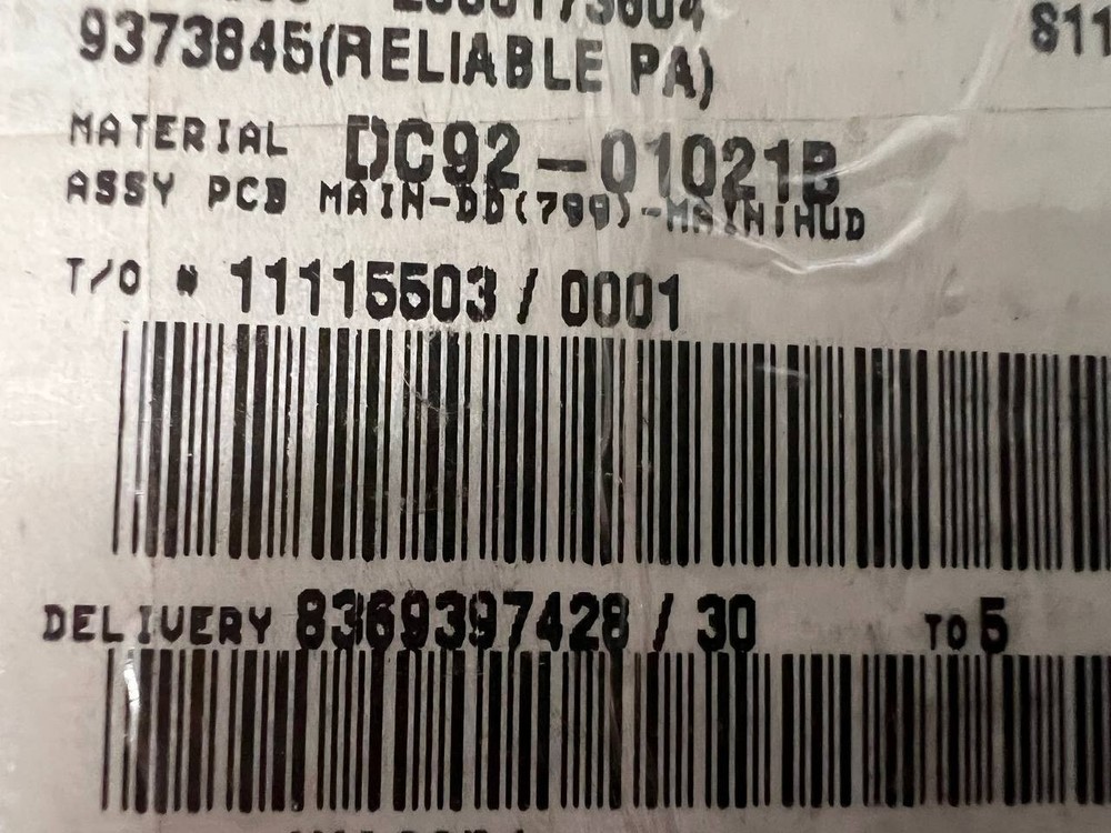 Genuine Samsung Control Board DC92-01021B