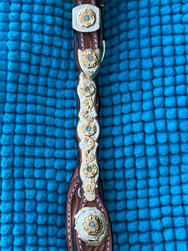 Western Headstall Bridle Unique GOLD & SILVER