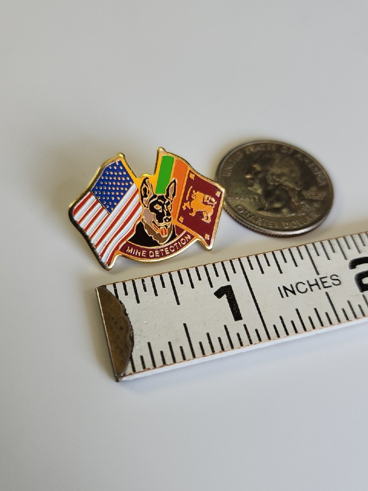 Canine Mine Detection USA Flag Lapel Pin