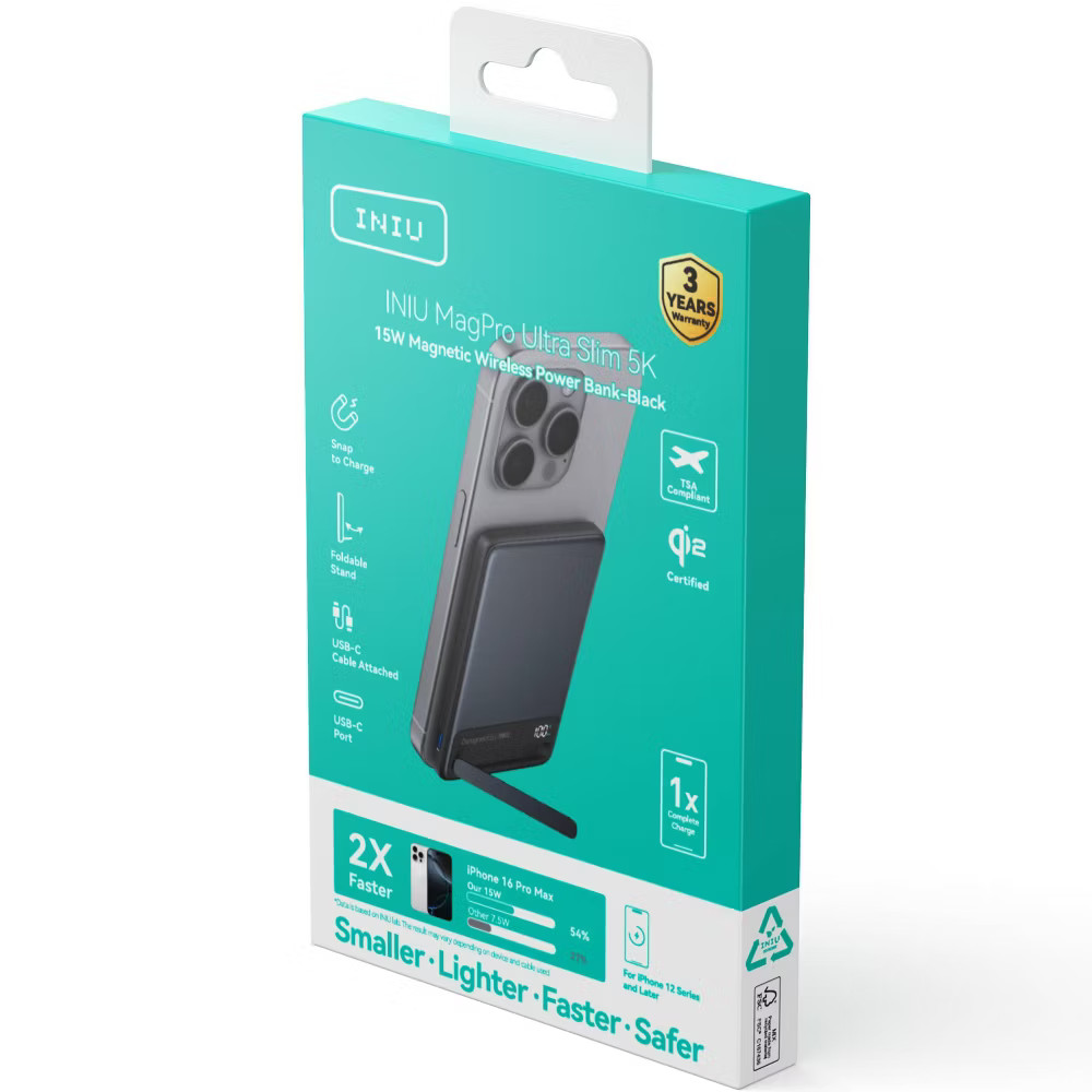 INIU MagPro Slim 5000 Powerbank - Black