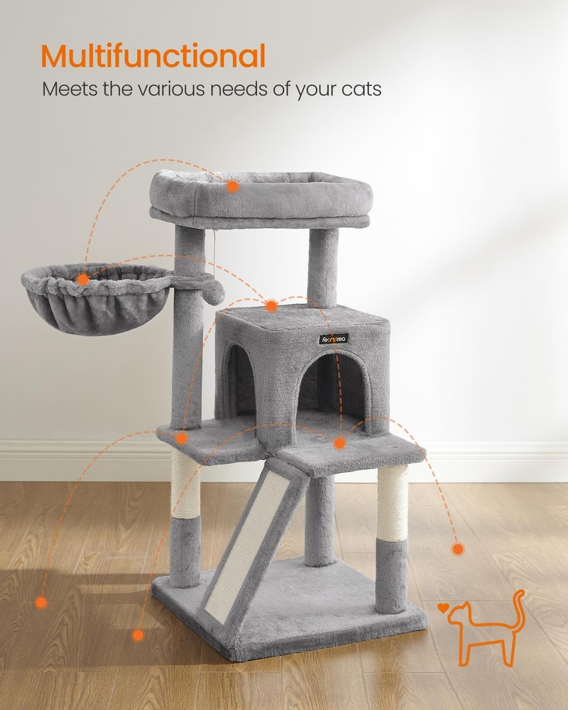 FEANDREA Cat Tree with Sisal-Covered Scratching Posts, Cat Tower, Cat Condo