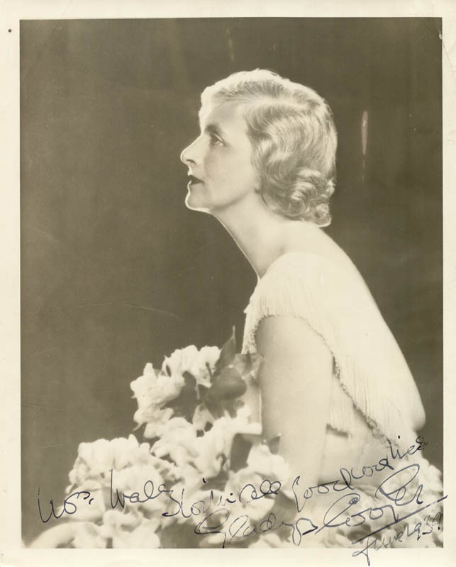 GLADYS COOPER - PHOTOGRAPH SIGNED 6/1939
