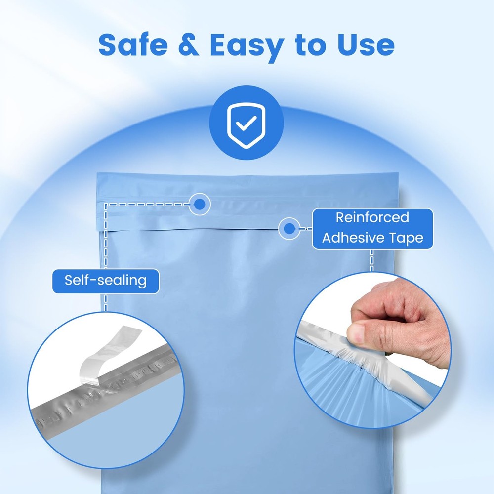 Metronic Poly Mailers 12x15.5 100 Pack, Medium Size 100 pieces, Blue