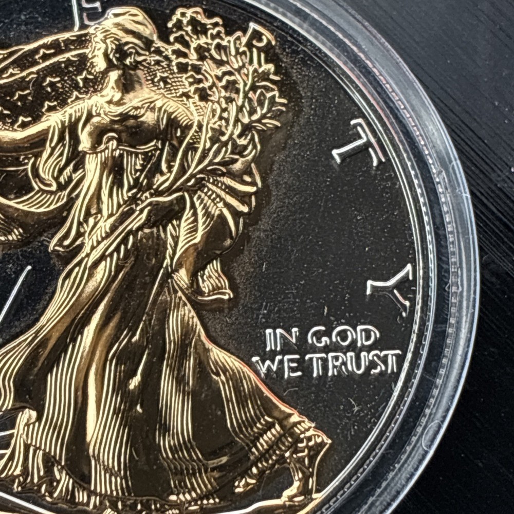 2007- American Silver Eagle - Gold Gilded - Just Beautiful, Double Sided :