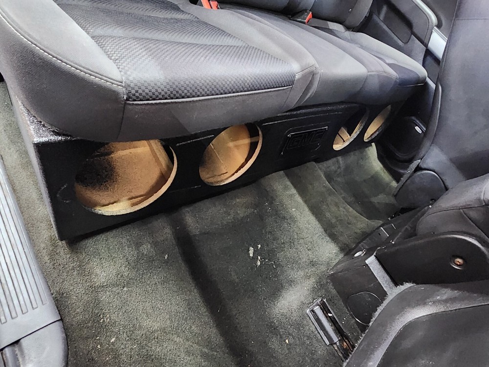 2014 - 2018 Custom Chevy Silverado Crew Cab subwoofer box Quad 8" Ported