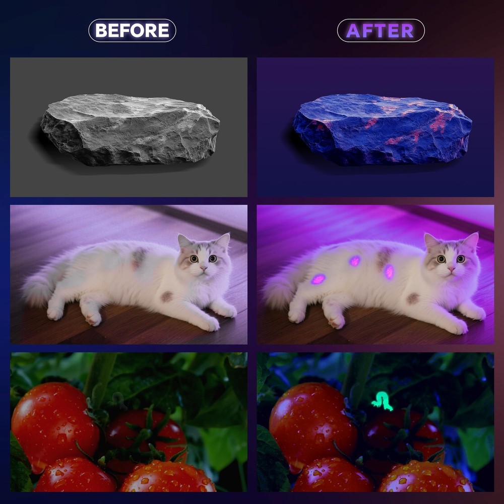 TrixHub 365nm Black Light Flashlight, UV Flashlight Rechargeable Small,