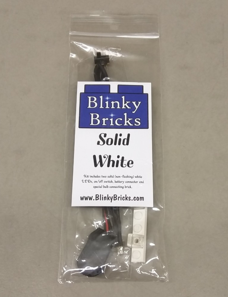Blinky Bricks Solid White Dual LED Light Assembly NEW! 1x6 Plate Clear Slopes