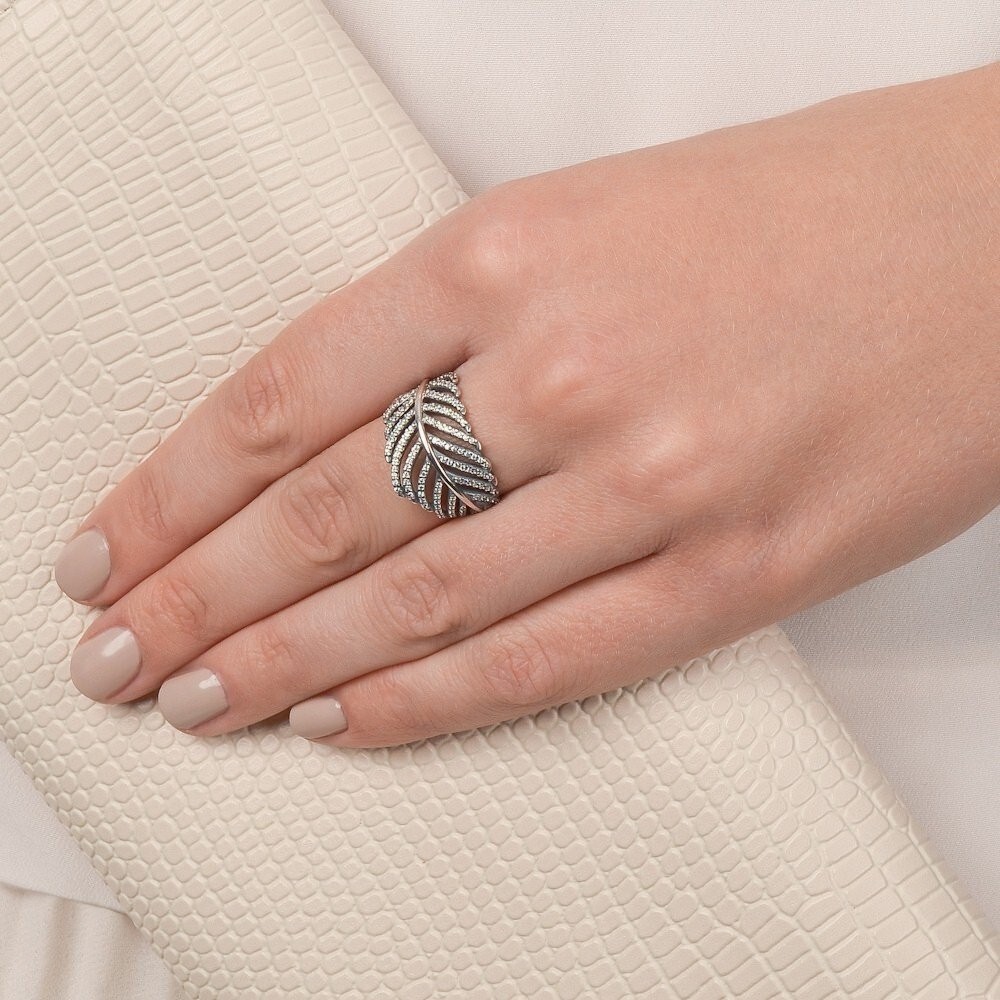 Size 8.5 Authentic PANDORA Light As a Feather S925 Silver Ring NEW w/ BOX