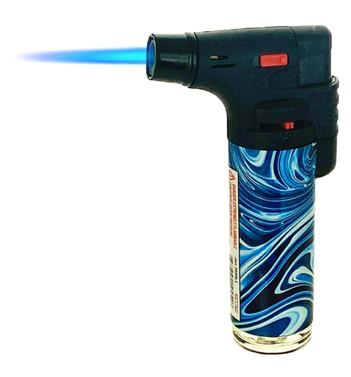 12 Pack Jumbo 4" Single Jet Flame Torch Gun Lighter Refillable Lockable Wave