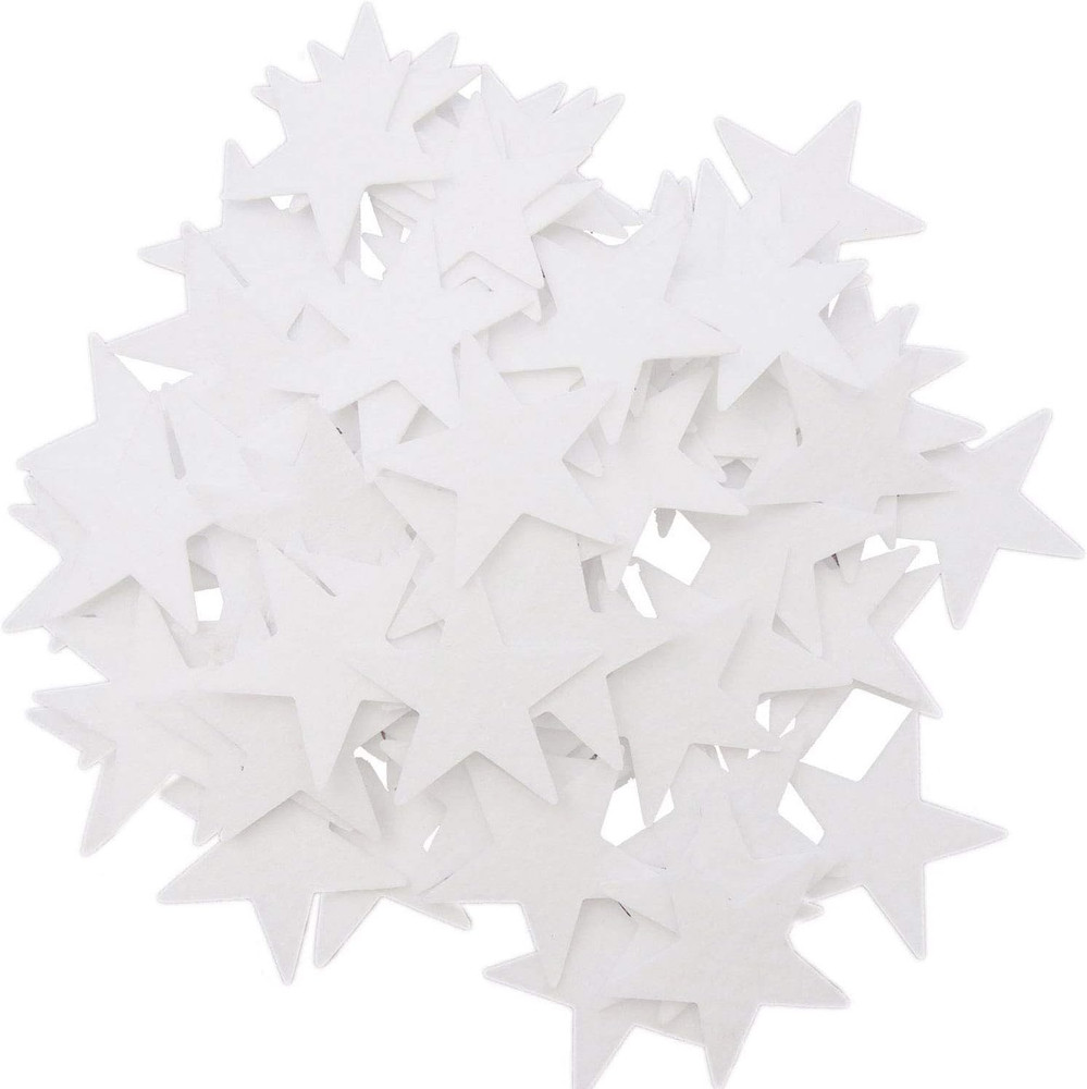1.5 Inch Stiff Felt Stars 88Pc (White)