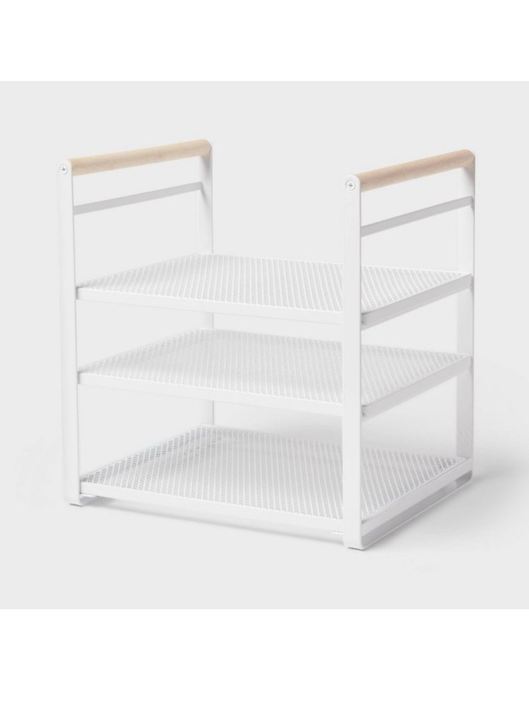 Metal 3 Tier Adjustable Shelf Box Organizer White Brightroom™ Kitchen Storage