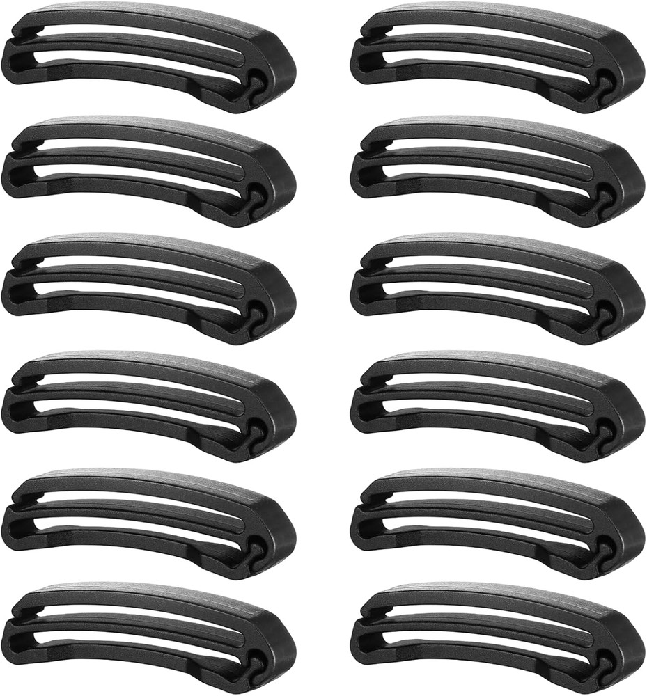 12Pcs Backpack Webbing Strap Belt, Backpack Strap Clip Plastic Tri Glide Slide B