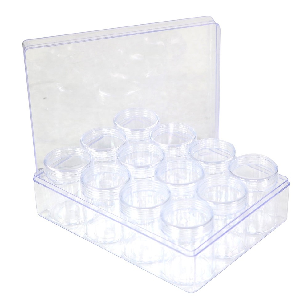 Plastic Beading Craft & Hobby Storage Box Clear Single 12-Unit New