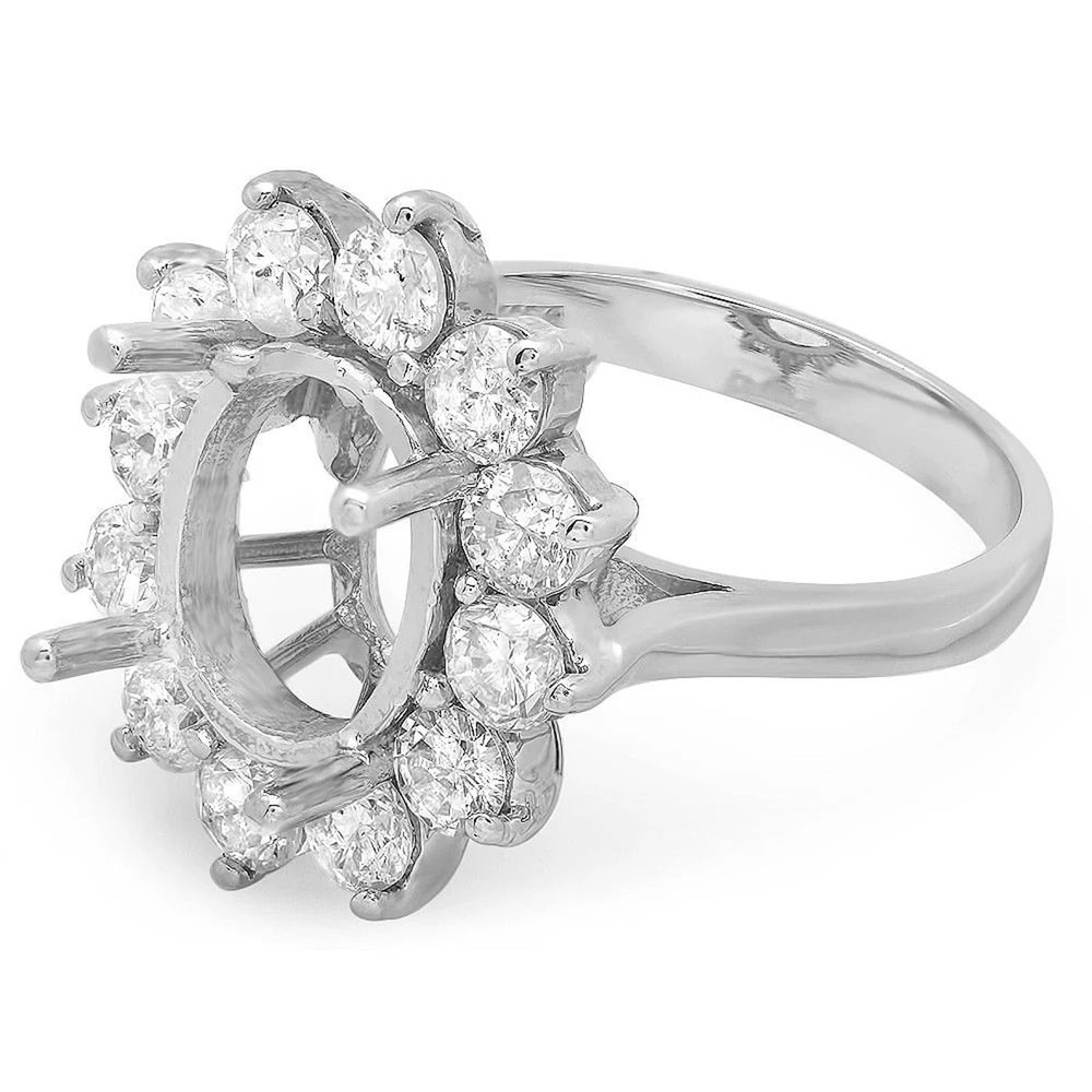 Semi Mount Ring Setting Oval 11x9 925 Sterling Silver