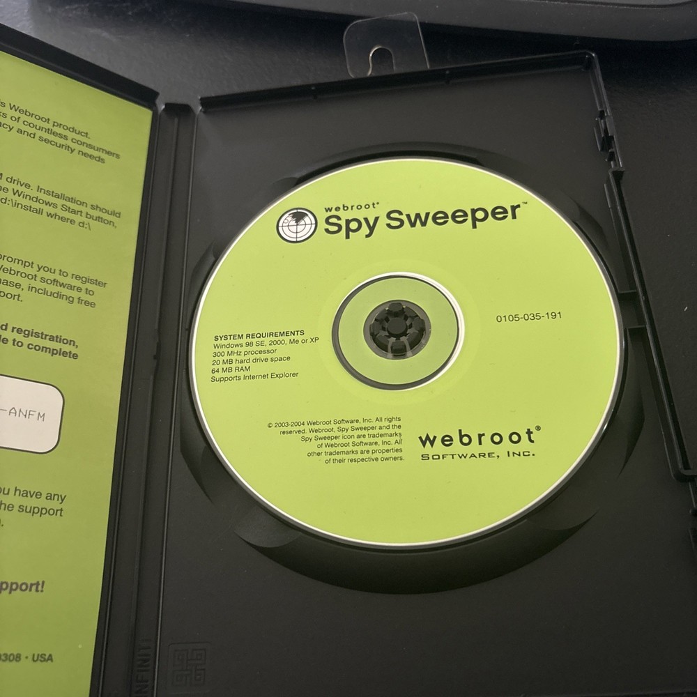 Webroot Software Spy Sweeper 3.0 CD-ROM Stop Spyware Computer Software Sept 2004
