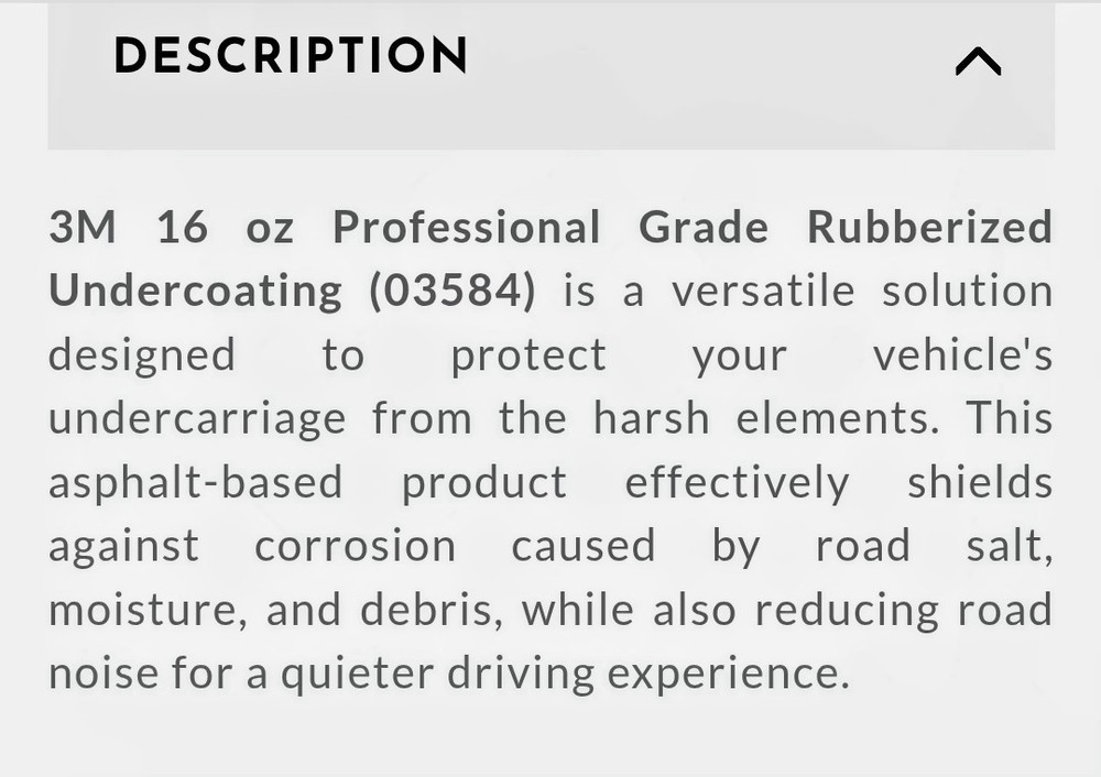 3m Premium Auto Professional Grade Rubbized Undercoating Spray