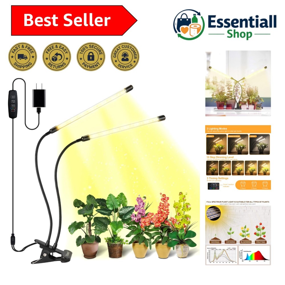 Versatile Indoor Plant Light - Full Spectrum LED with Adjustable Arm & Remote