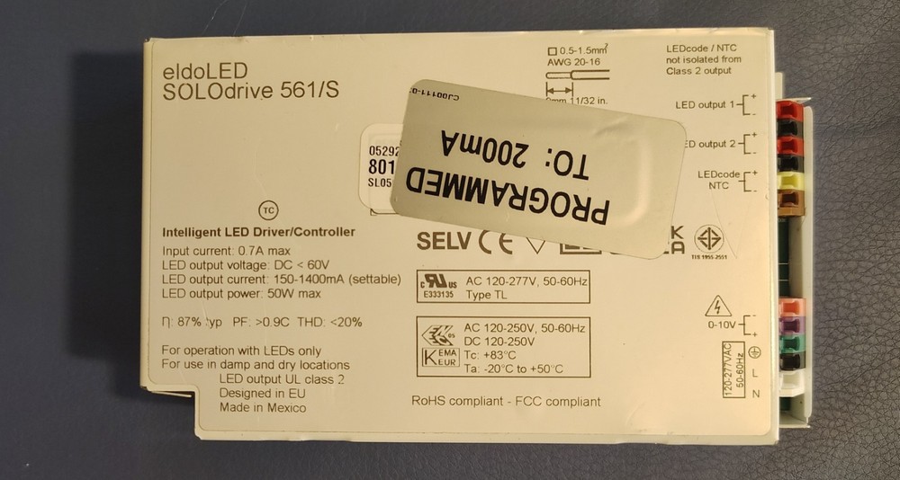 Lot Of 2 EldoLED SOLOdrive 561/S LED Driver/ Controller