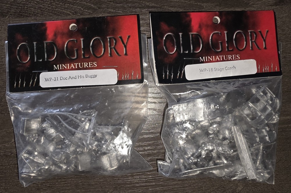 Old Glory Old West 25mm Stage Coach WP-18 & Doc's Buggy Pack WP-31 New