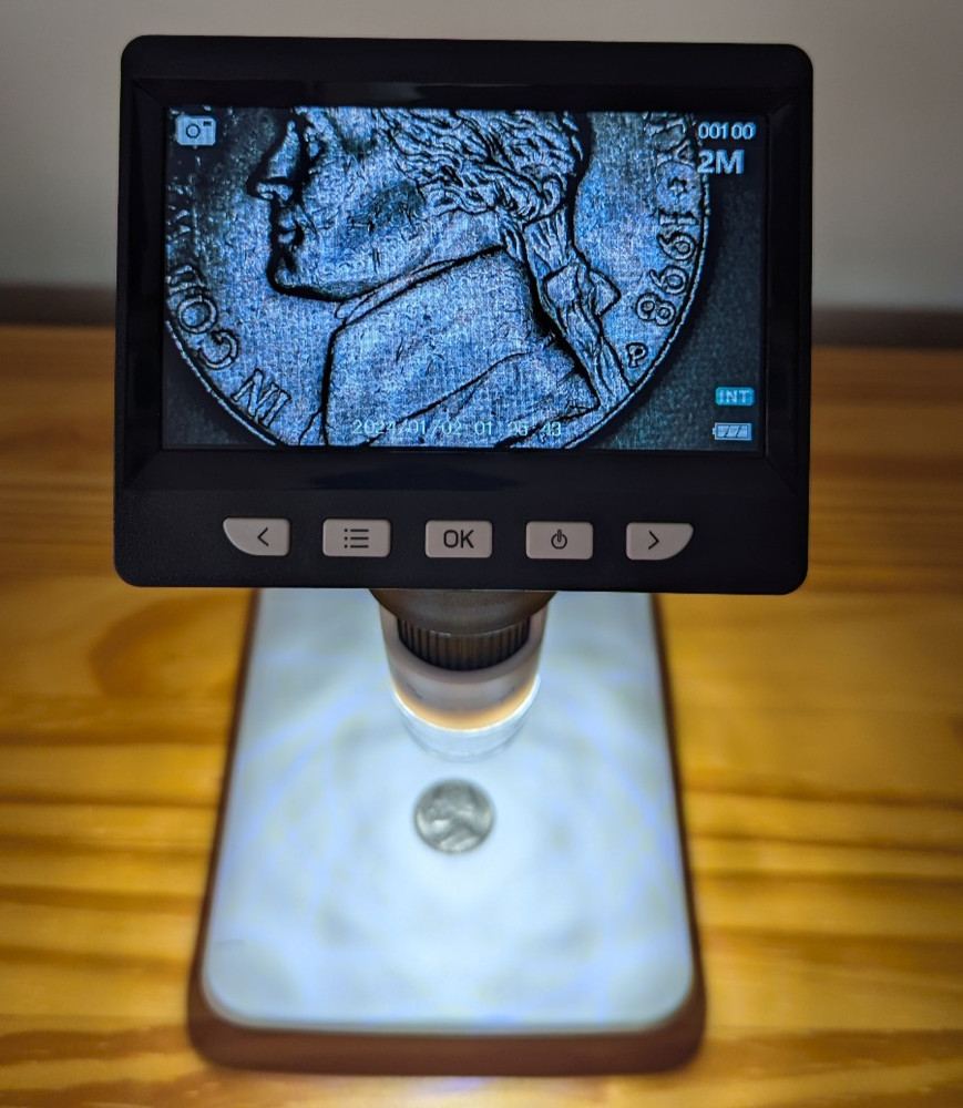 4.3" Digital Microscope With Built in Light, 1000X Magnification, PC Compatible