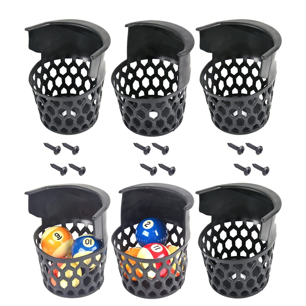 Pool Table Pockets Replacement Plastic Web Set of 6 Billiard Accessory