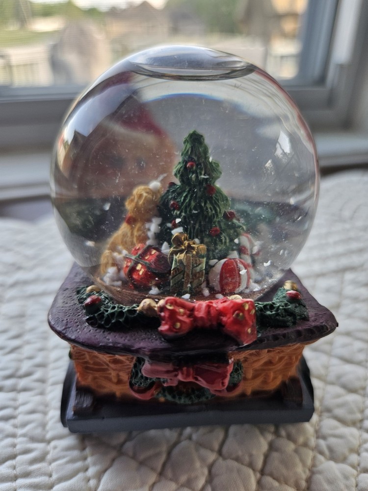 Christmas Globe with Tree & Presents on Train Car/Sleigh.