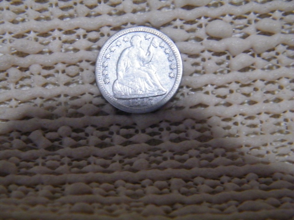 1847 Silver Seated Liberty Half Dime Middle Grade tod12